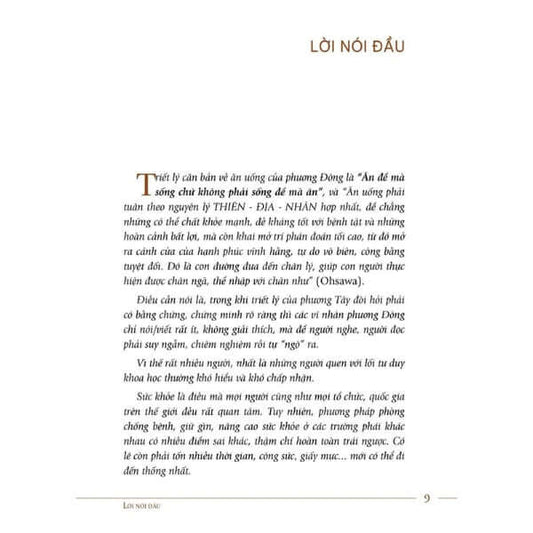 Sách Minh Triết Trong Ăn Uống Của Phương Đông . Ăn để mà sống chứ không phải sống để mà ăn