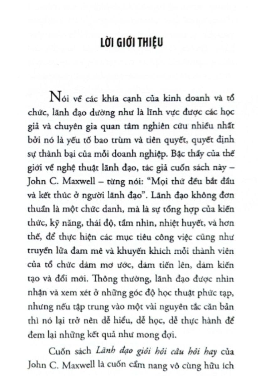 Lãnh Đạo Giỏi Hỏi Câu Hỏi Hay