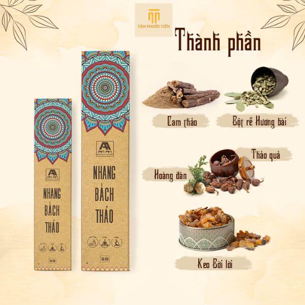 Nhang Bách Thảo - Nhang hương thuốc bắc - Mùi hương thiền đình, tịnh tâm, thư giãn