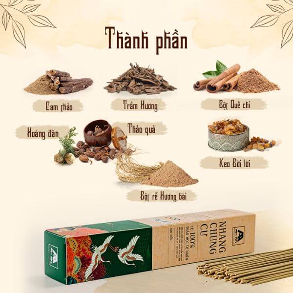 Nhang Chung Cư - 100% Thảo Mộc Tự Nhiên giải pháp hoàn hảo cho không gian sống hiện đại, không chứa hóa chất độc hại, đảm bảo an toàn cho sức khỏe và phù hợp với mọi đối tượng, kể cả người già, trẻ nhỏ và phụ nữ mang thai.