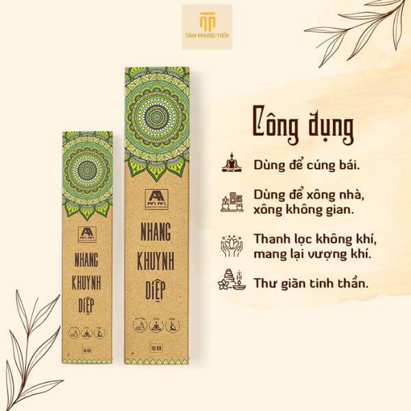 Nhang khuynh diệp Cao Cấp - Nhang sạch thảo mộc được làm từ vỏ quế lâu năm - Mùi hương ấm áp tăng khả năng tập trung, giảm căng thẳng