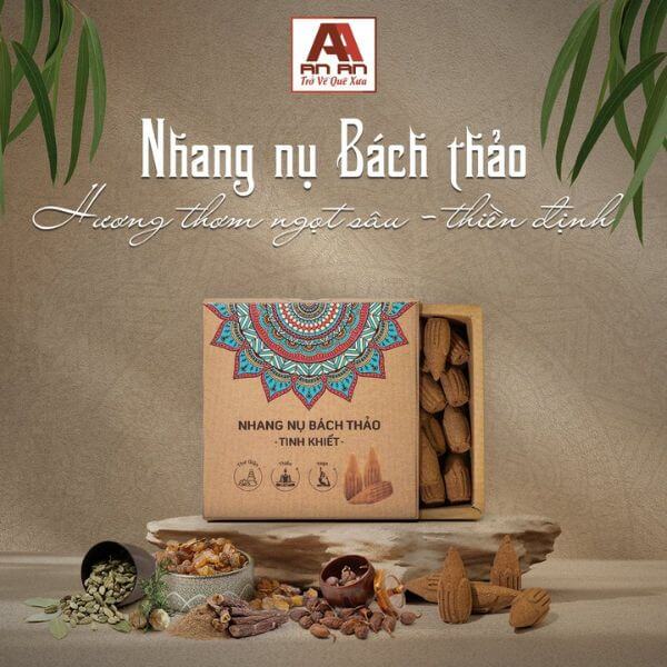 Nhang nụ Bách Thảo đều được làm từ thảo mộc bản địa, được thu hái thủ công và không chứa hóa chất, phẩm màu hay chất tạo hương. Với cam kết mang đến trải nghiệm an toàn và tốt nhất cho sức khỏe, sản phẩm là sự lựa chọn lý tưởng cho mọi gia đình.
