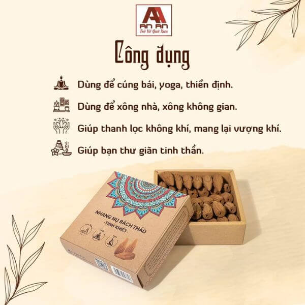 Nhang nụ Bách Thảo đều được làm từ thảo mộc bản địa, được thu hái thủ công và không chứa hóa chất, phẩm màu hay chất tạo hương. Với cam kết mang đến trải nghiệm an toàn và tốt nhất cho sức khỏe, sản phẩm là sự lựa chọn lý tưởng cho mọi gia đình.