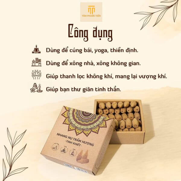 Nhang Nụ Trầm Hương tinh khiết đều là thành phần tự nhiên từ thảo mộc bản địa được thu hái thủ công là kết tinh của trời đất núi rừng, là thứ sản vật sạch sẽ, thơm tho nhất trần gian