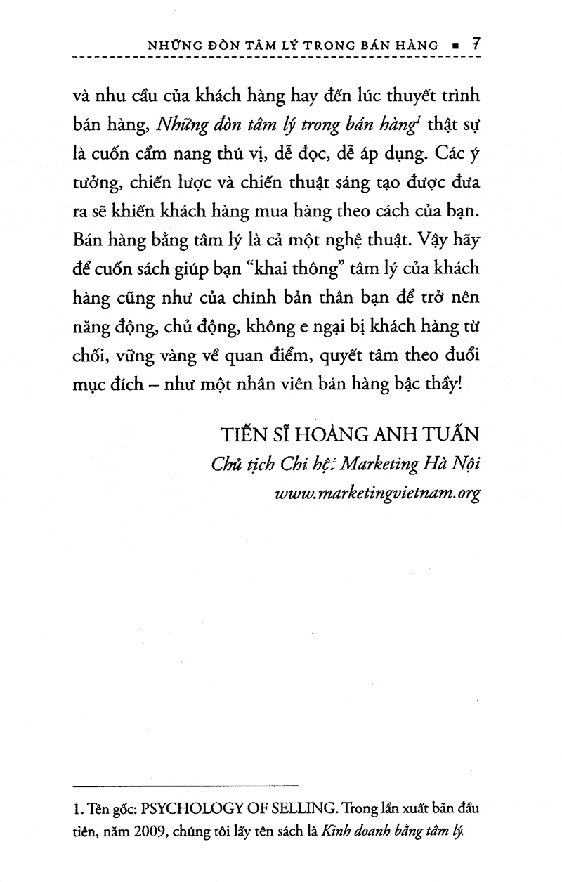 Những Đòn Tâm Lý Trong Bán Hàng – Nghệ Thuật Thấu Hiểu Khách Hàng Và Bứt Phá Doanh Số