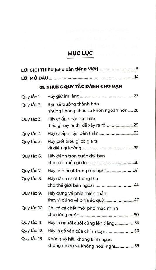 Những Quy Tắc Trong Cuộc Sống là cẩm nang cần thiết để giúp bạn từng bước xây dựng cuộc sống đáng mơ ước đồng thời lan tỏa giá trị tốt đẹp đến tất cả mọi người