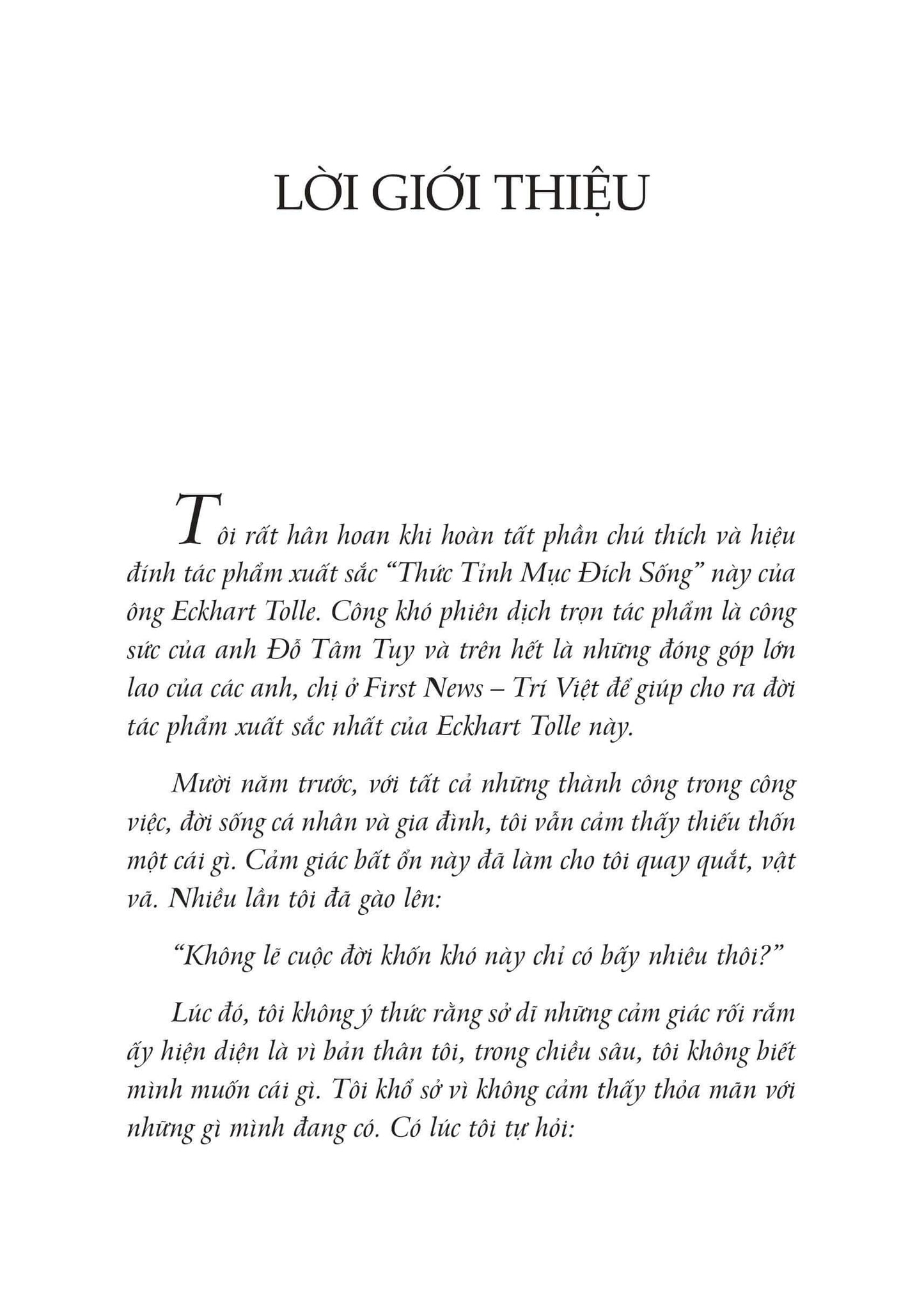 Thức Tỉnh Mục Đích Sống
