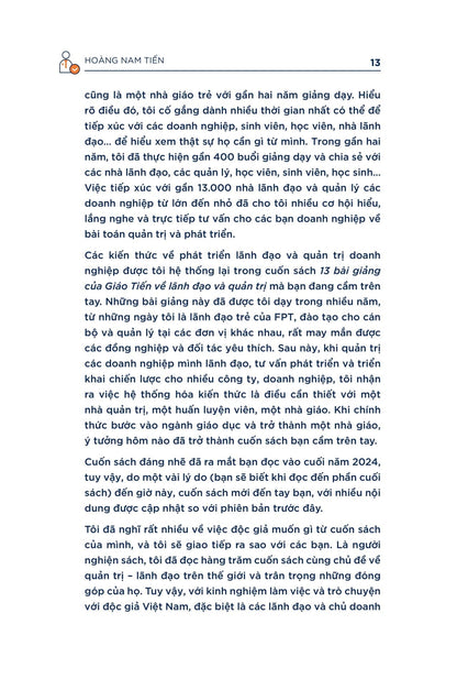13 Bài Giảng Của Giáo Tiến Về Quản Trị Và Lãnh Đạo - Hoàng Nam Tiến