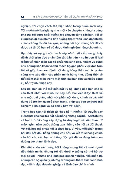 13 Bài Giảng Của Giáo Tiến Về Quản Trị Và Lãnh Đạo - Hoàng Nam Tiến