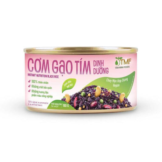 Cơm gạo tím dinh dưỡng được làm từ gạo tím than giàu chất chống oxy hóa - anthocyanin, có đặc tính chống viêm và ung thư. Ngoài ra, gạo tím than còn chứa nhiều chất sắt, giúp bảo vệ sức khỏe hệ tuần hoàn.