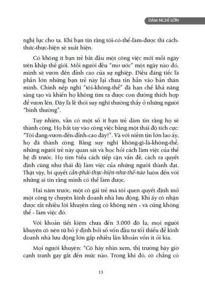 Dám Nghĩ Lớn – Khơi Dậy Tiềm Năng Vô Hạn Trong Bạn