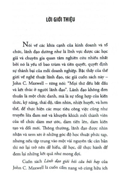 Lãnh Đạo Giỏi Hỏi Câu Hỏi Hay