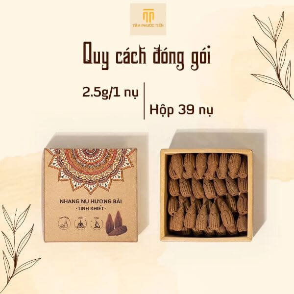 Nhang Nụ Hương Bài Tinh Khiết - Sản Phẩm Từ Thiên Nhiên sản xuất thủ công, không sử dụng hóa chất, phẩm màu hay chất tạo hương, sản phẩm nhang nụ Hương bài mang lại một hương thơm dịu nhẹ, ngọt ngào, hoàn toàn an toàn cho sức khỏe người sử dụng.