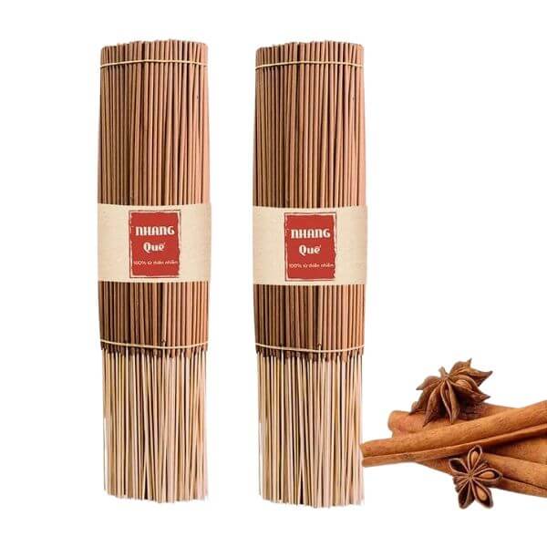 Nhang Quế Cao Cấp - Nhang sạch thảo mộc được làm từ vỏ quế lâu năm - Mùi hương ấm áp tăng khả năng tập trung, giảm căng thẳng