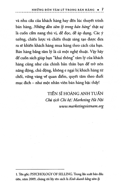 Những Đòn Tâm Lý Trong Bán Hàng – Nghệ Thuật Thấu Hiểu Khách Hàng Và Bứt Phá Doanh Số