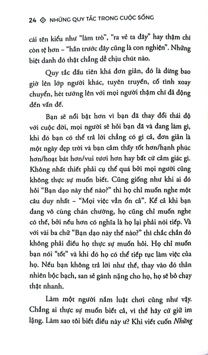 Những Quy Tắc Trong Cuộc Sống là cẩm nang cần thiết để giúp bạn từng bước xây dựng cuộc sống đáng mơ ước đồng thời lan tỏa giá trị tốt đẹp đến tất cả mọi người 