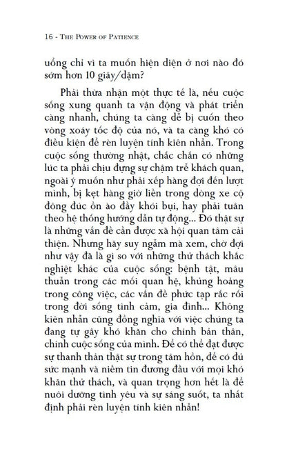 Sức Mạnh Lòng Kiên Nhẫn –  Học Nghệ Thuật Bình Tĩnh Giữa Dòng Đời Vội Vã