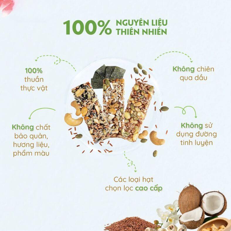 Thanh Hạt Dinh Dưỡng Freshie - Dừa & Hạt Điều thành phần tự nhiên từ dừa, hạt điều và mật dừa nước. Bổ sung dinh dưỡng nhanh chóng và tiện lợi, là bữa ăn xế hoàn hảo cho bạn và gia đình.