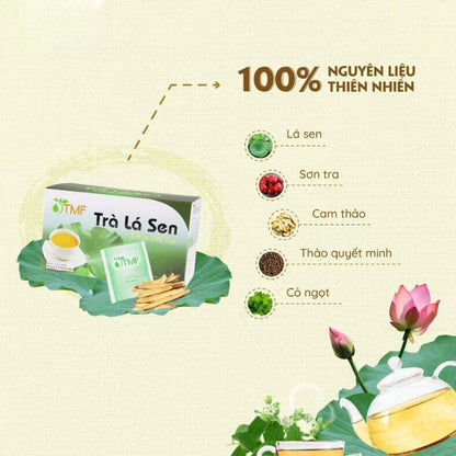 Trà Lá Sen Tự Nhiên hỗ trợ tăng cường chuyển hóa chất béo, Giúp kiểm soát cân nặng và hỗ trợ giảm cân hiệu quả,Thanh lọc cơ thể, giảm tích nước và hỗ trợ tiêu hóa