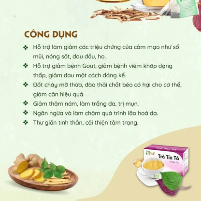 Trà Tía Tô - Giảm Cảm Giảm Ho Chống Mệt Mỏi