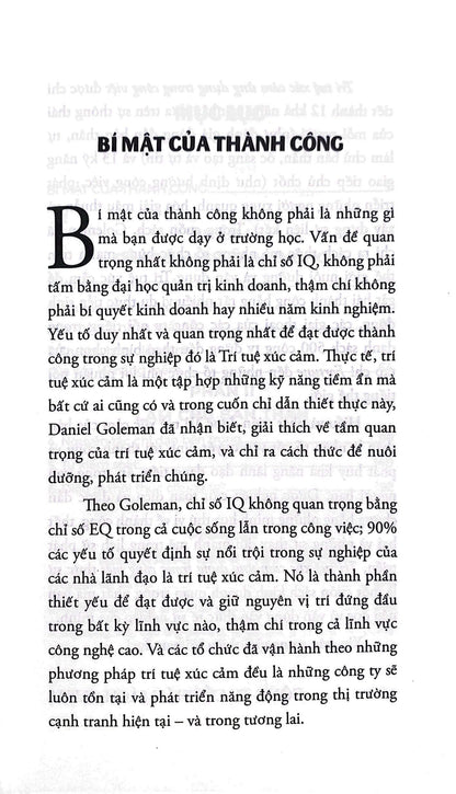 Trí Tuệ Xúc Cảm Ứng Dụng Trong Công Việc giúp bạn nuôi dưỡng trí tuệ xúc cảm, cải thiện khả năng lãnh đạo, đối mặt với mọi thử thách trong công việc hiệu quả.